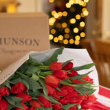The Red Christmas Tulip Bouquet  - 50 Stems