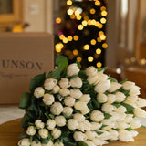 The White Christmas Tulip Bouquet  - 50 Stems